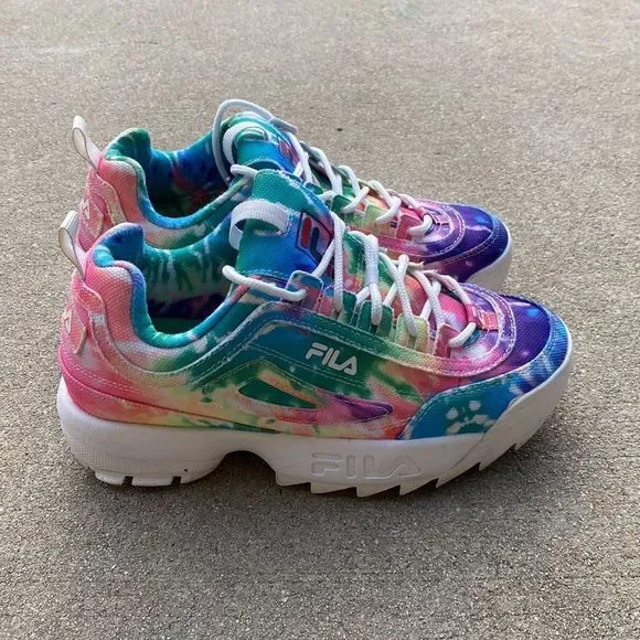Fila Disruptor II Tie Dye Sneakers Size 7.5 - Picture 3 of 11